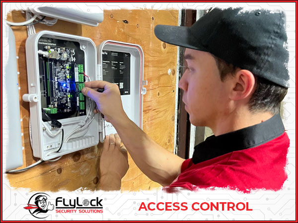 FlyLock Security Technician Wires an Access Control Panel